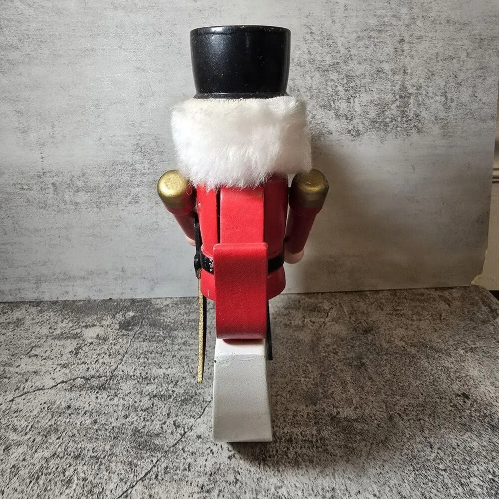 Vintage Erzgebirge Wooden Soldier Nutcracker White Rocking Horse East Germany